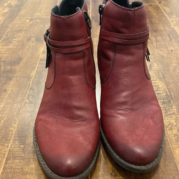 Red Rieker booties. - Picture 3 of 8